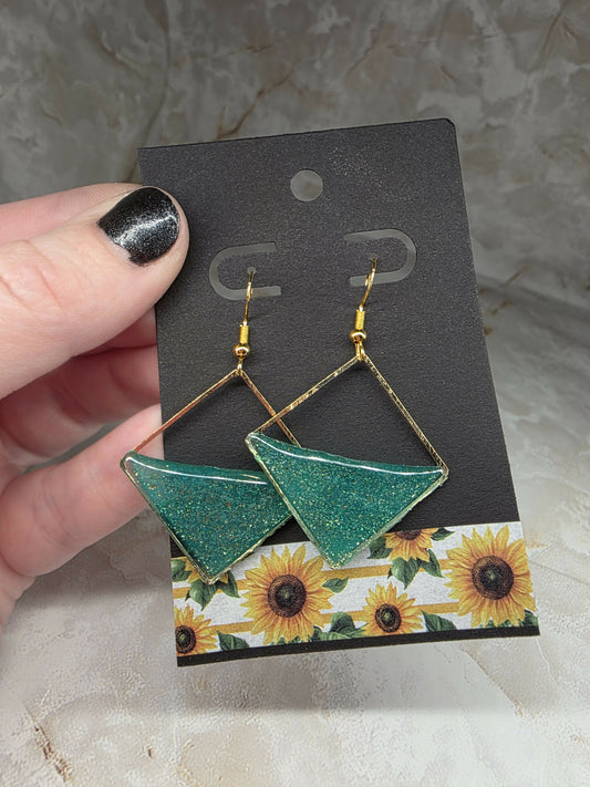 Emerald Wave Diamond Shaped Dangles