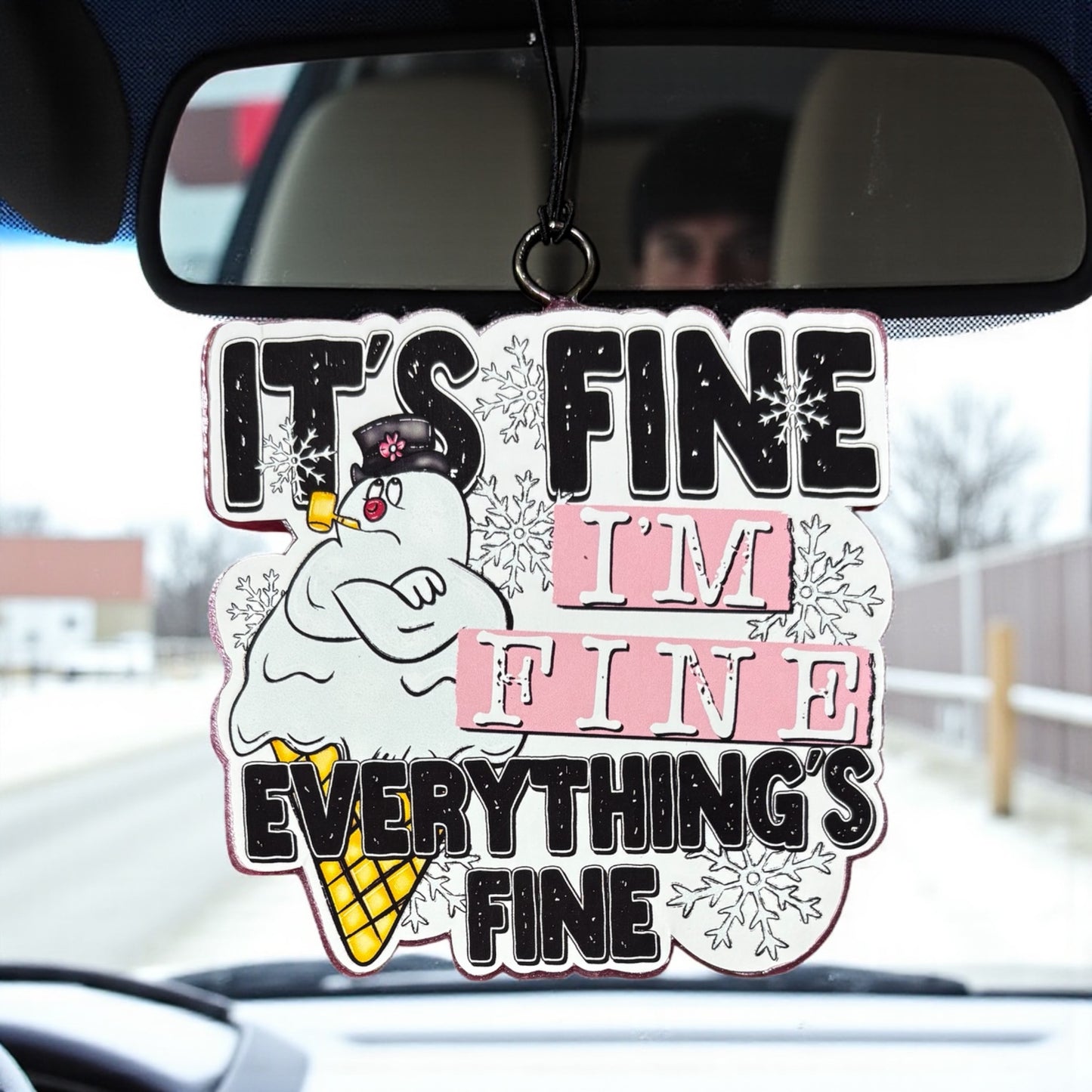 Frosty I'm Fine Car Freshie