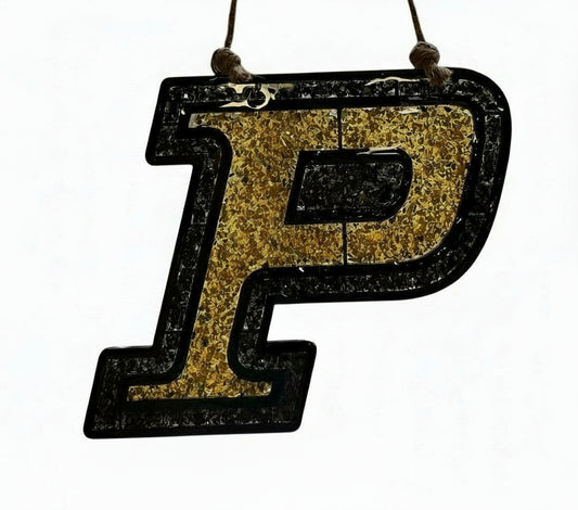 Purdue Crushed Glass Sun Catcher