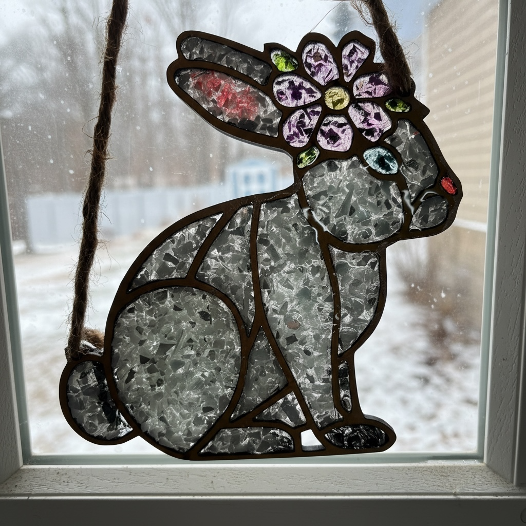 Bunny Glass Sun Catcher
