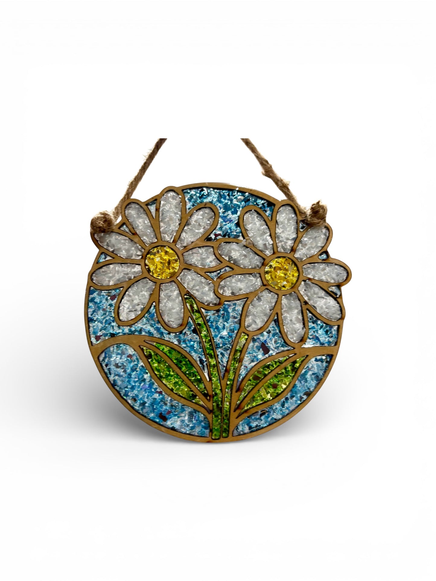 Daisies Glass Sun Catcher