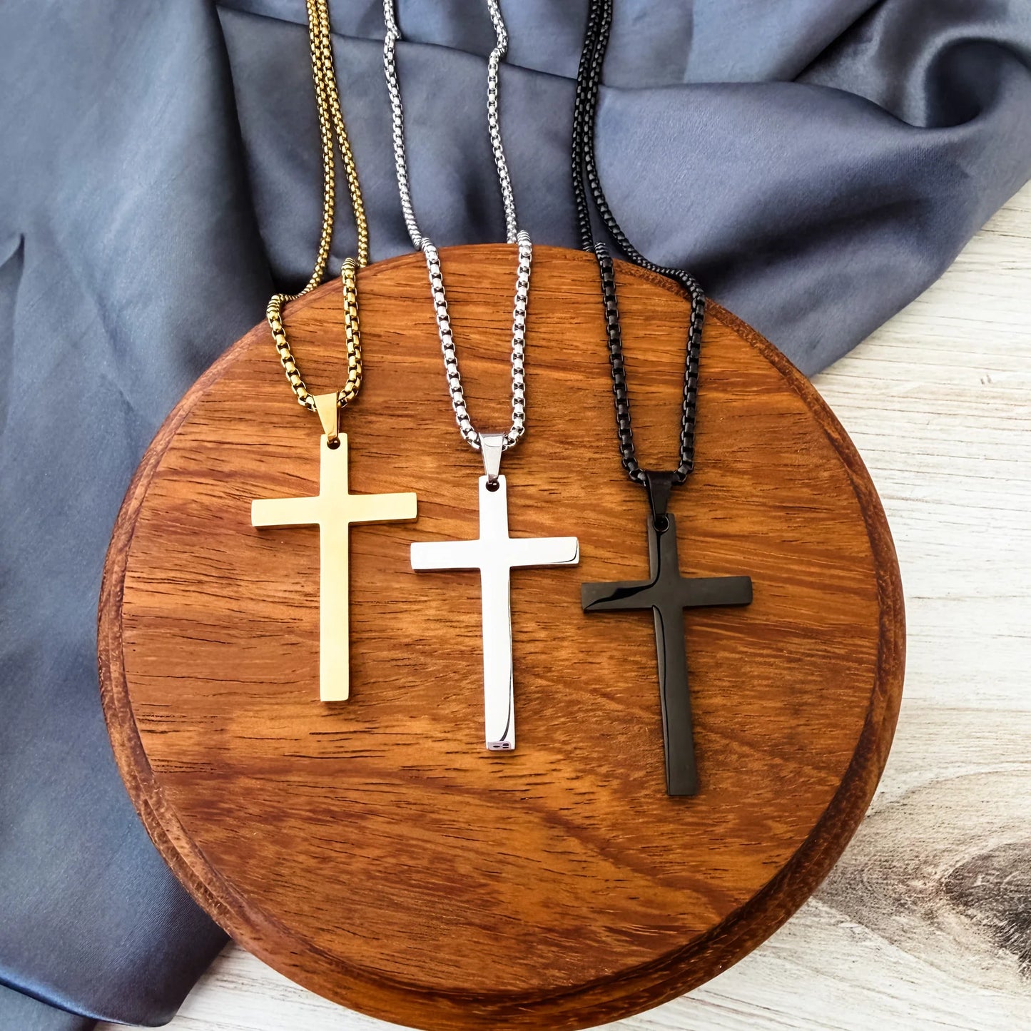 Men's Large Vertical Cross Necklace