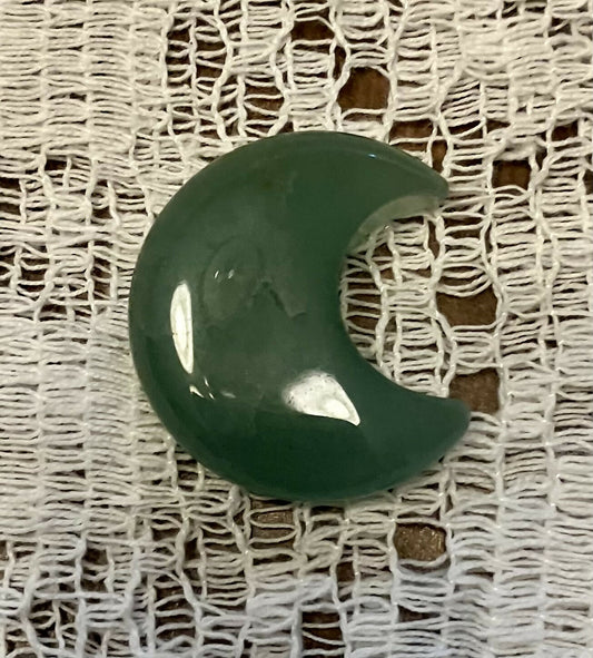 Green aventurine crystal moon #2572