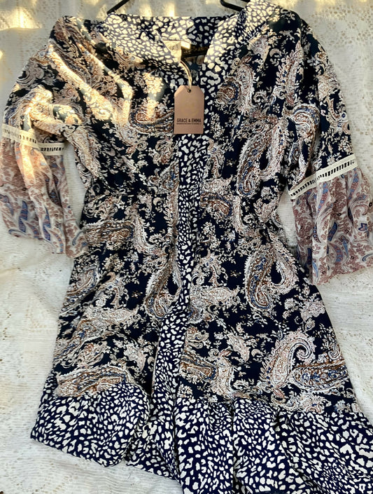 G & E Paisley dress Med #2573