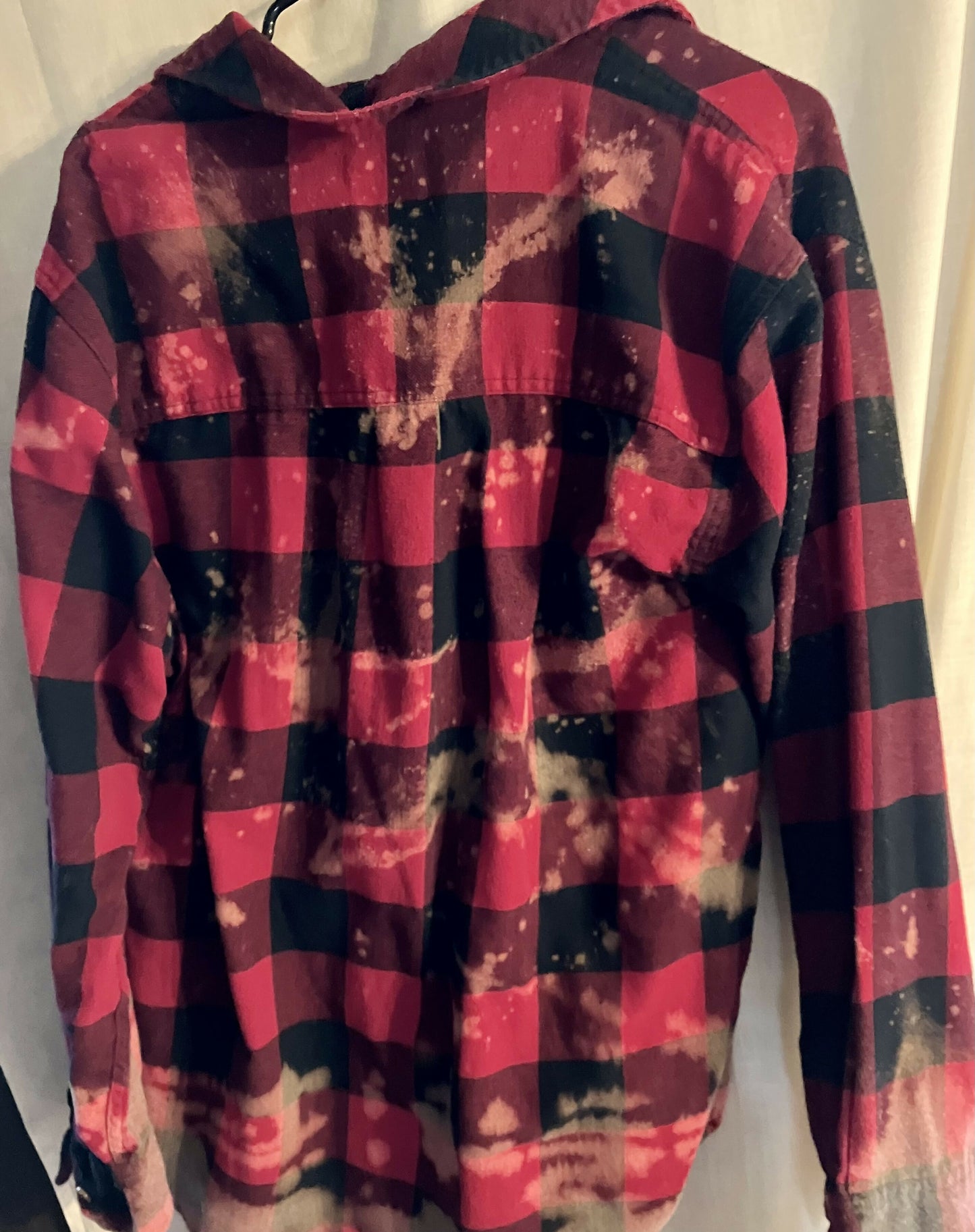 Hand Bleached Buffalo plaid Flannel #3003