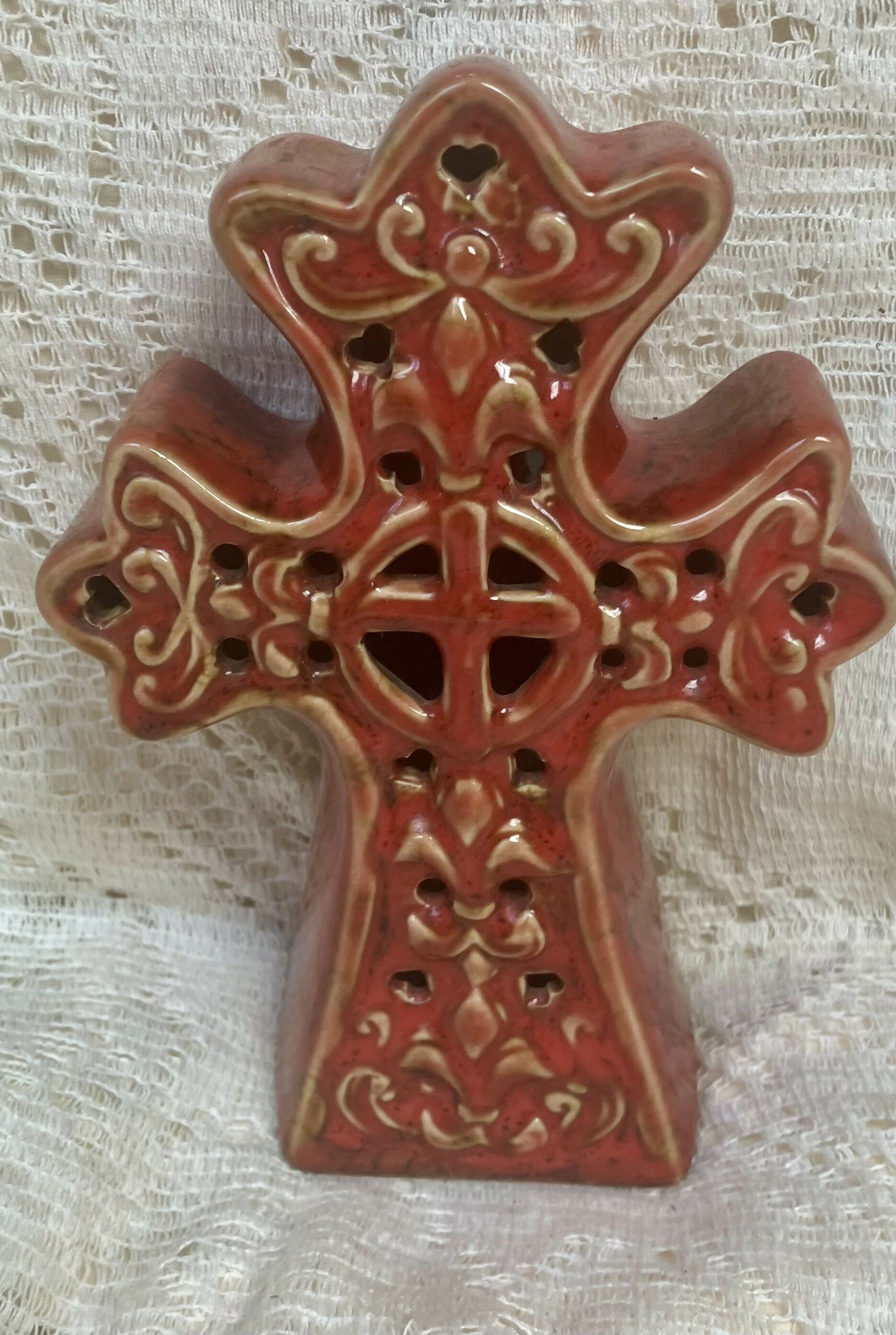 #2549 Celtic ceramic cross