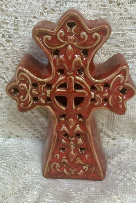 #2549 Celtic ceramic cross