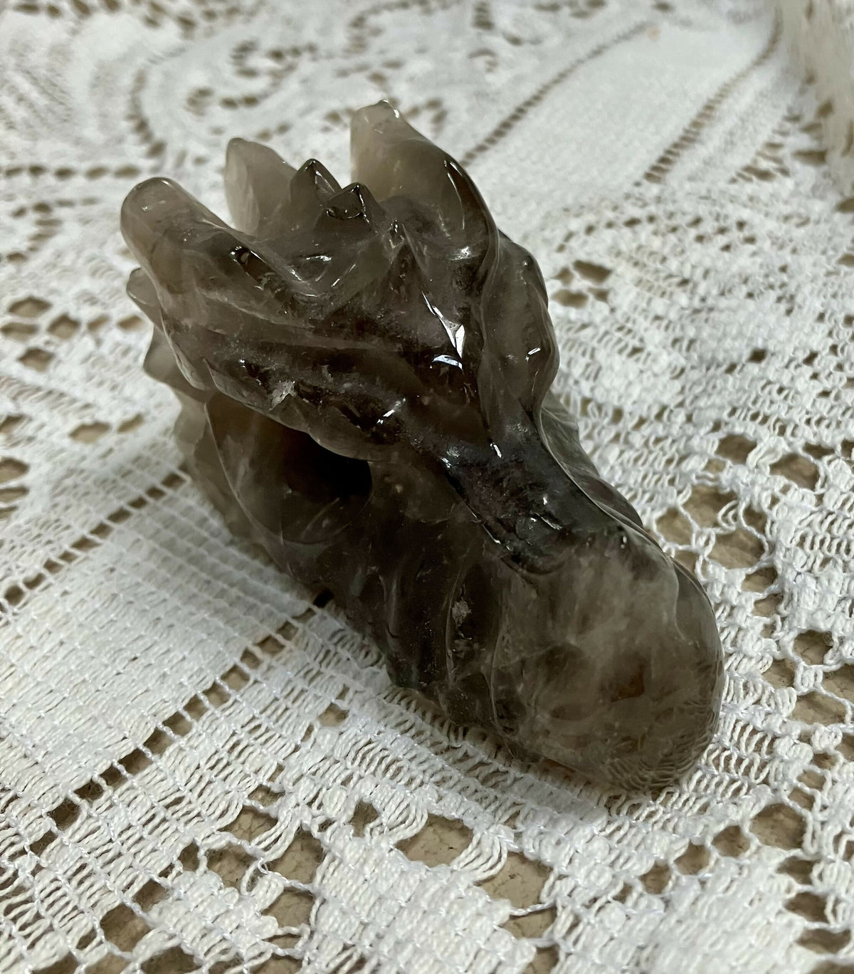 #3306 3" Smoky Quartz dragon head 142gr