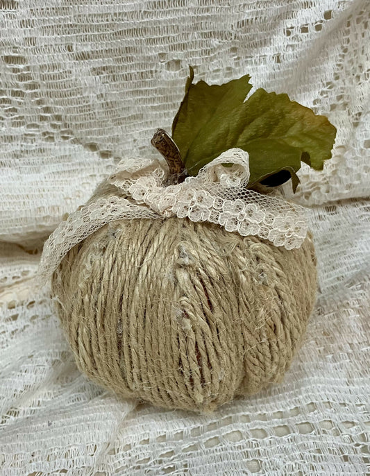#984 handmade twine pumpkin