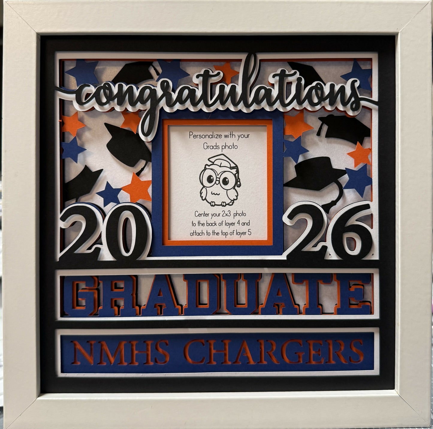 3D layered NMHS Graduation Shadowbox