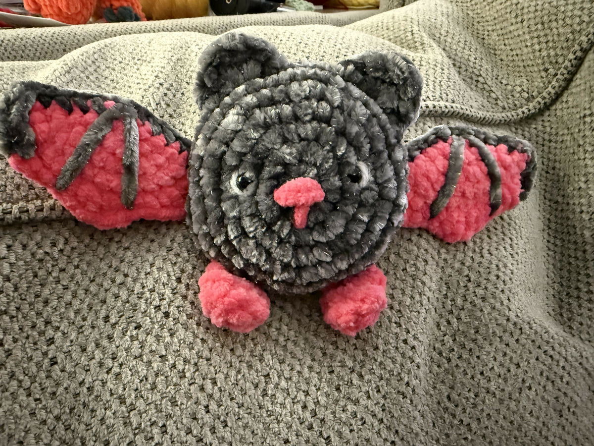 Pink Small Bat Grey/Pink Bat – Shop Small Shop Handmade LLC “The Shop”