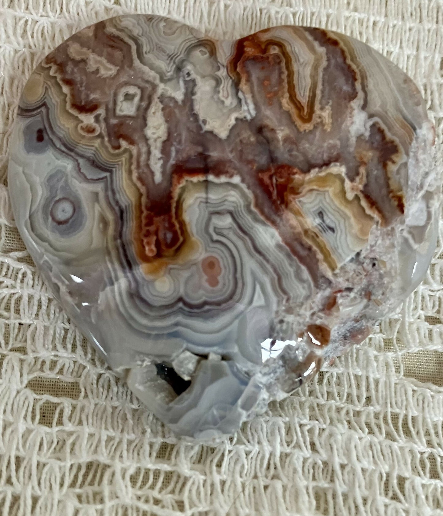 #3098 Crazy lace agate heart