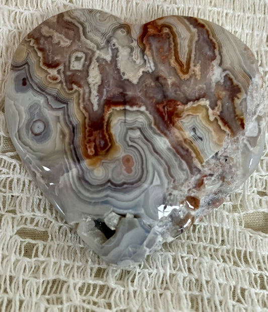 #3098 Crazy lace agate heart