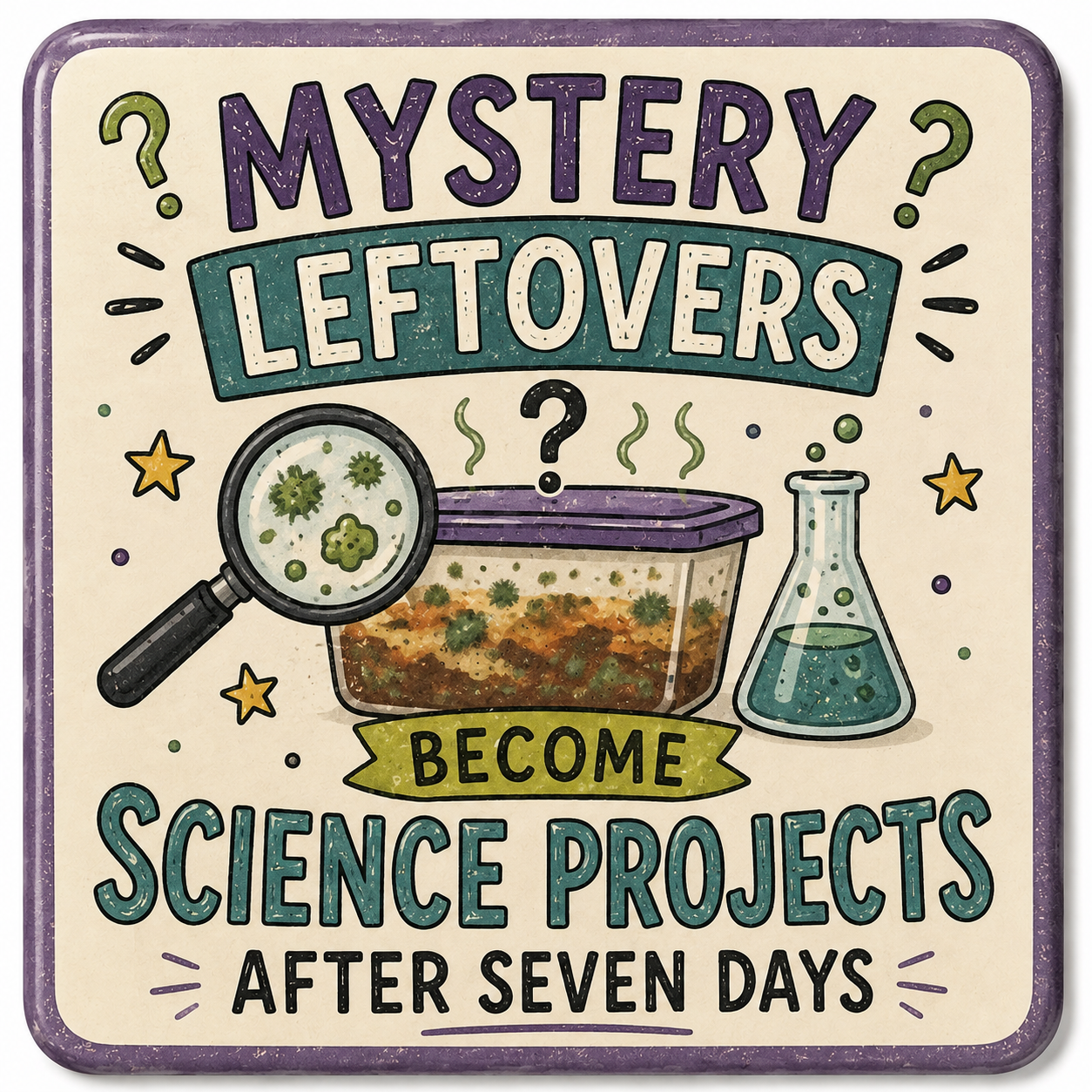 Mystery Leftovers Square Magnet