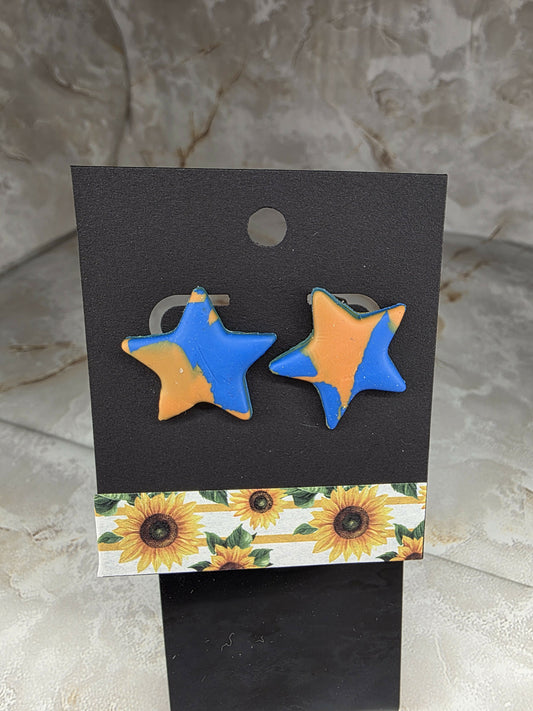Orange & Blue Star Studs (North Montgomery)
