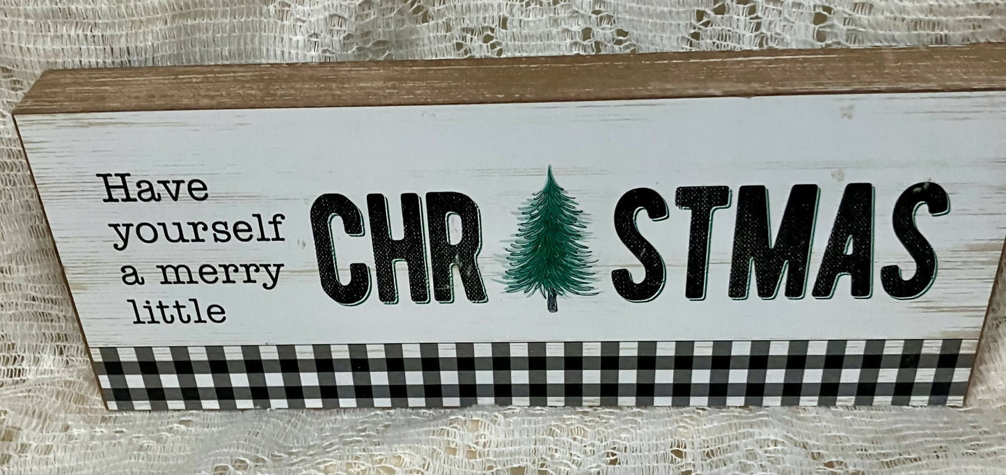 Merry Christmas block sign #2819