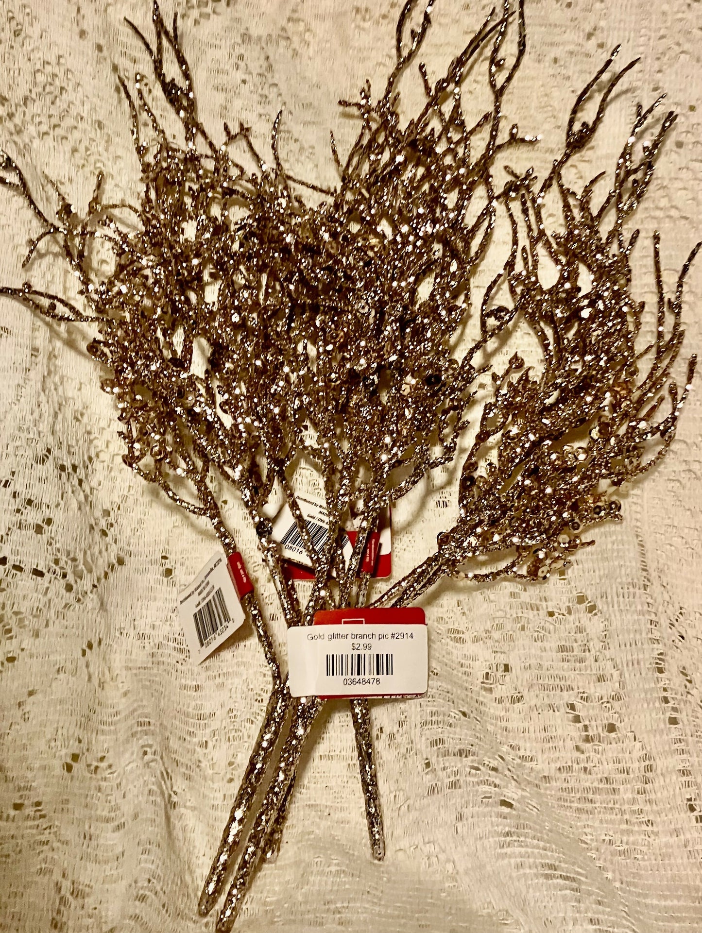 Gold glitter branch #2702