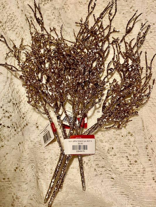 Gold glitter branch #2702