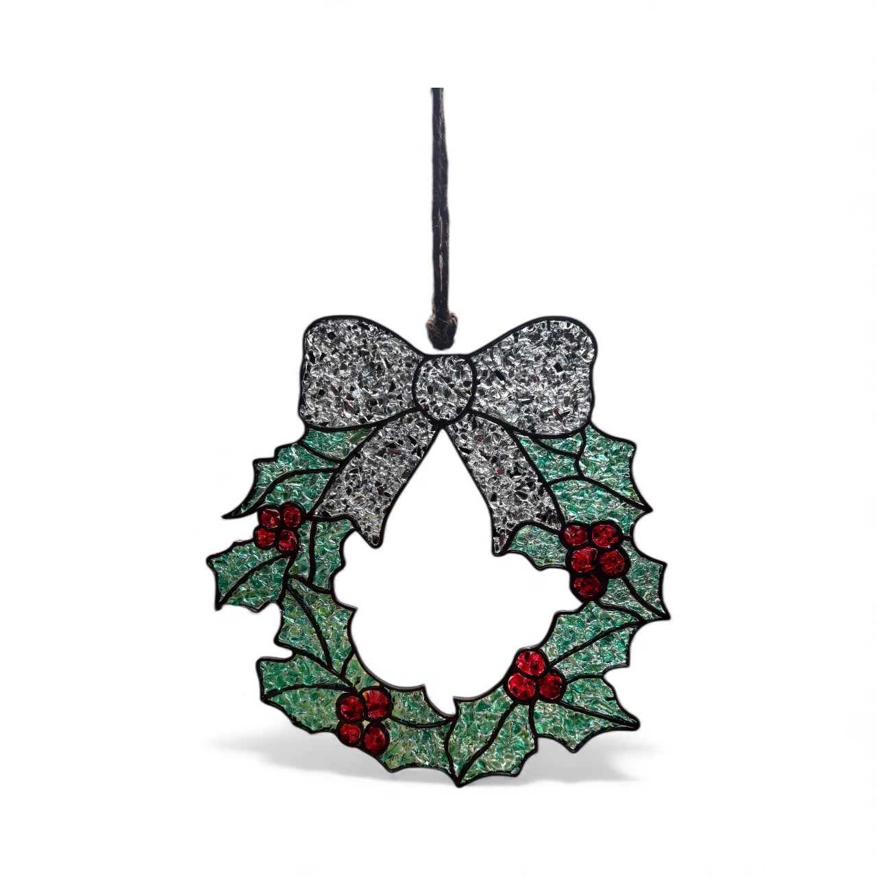 Wreath Crushed Glass Sun Catcher