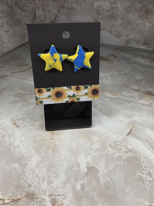 Gold & Blue Star Studs (Crawfordsville)