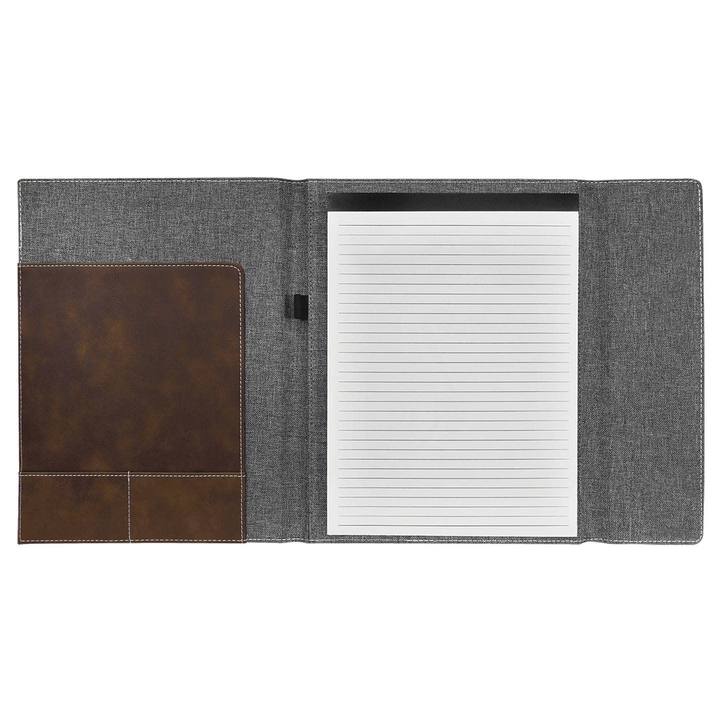 9 1/2" x 12" Laserable Leatherette Canvas Portfolio with Notepad