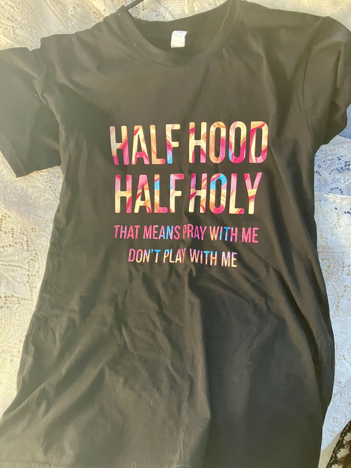 #3319 Half hood Tee Med