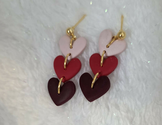 Multi Colored Heart Stud Dangle