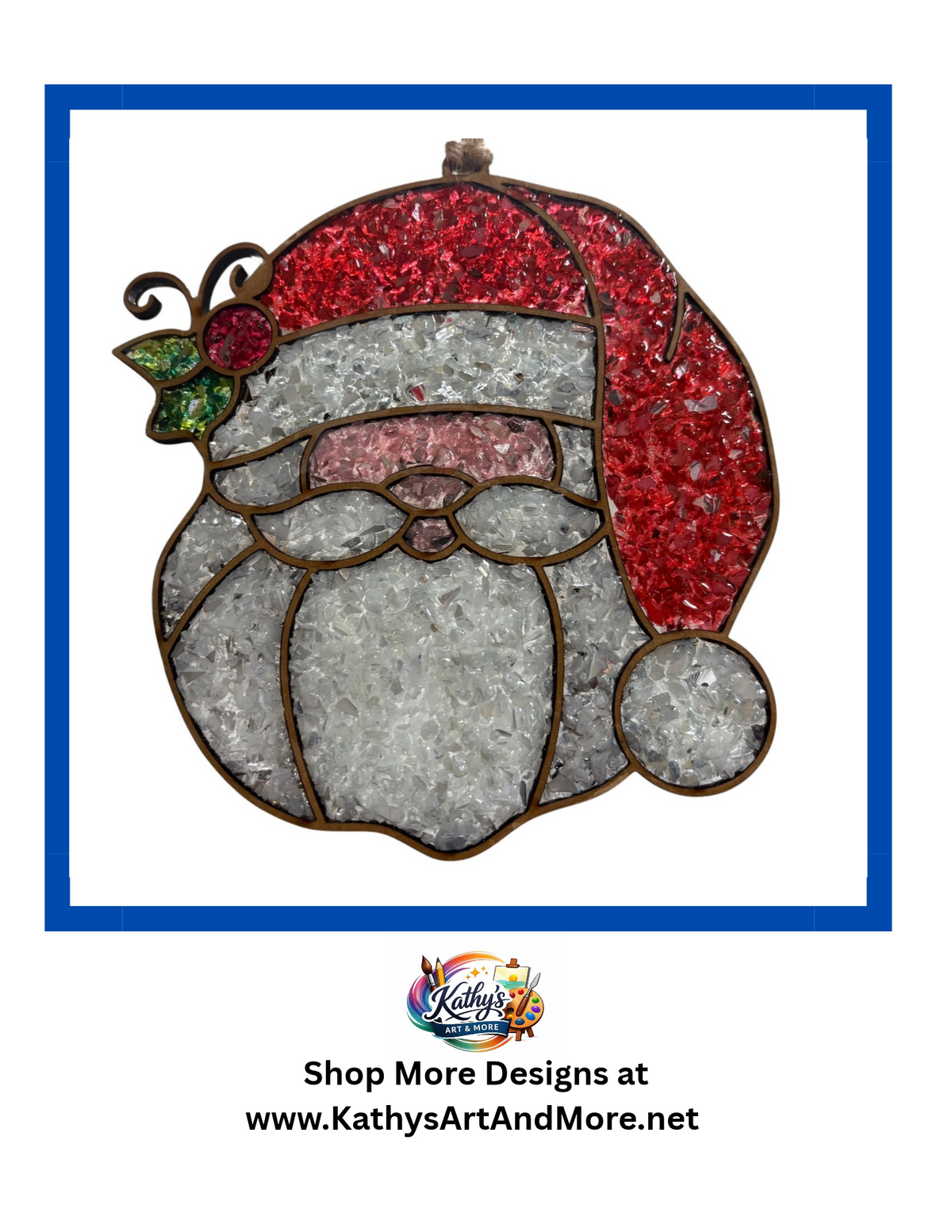 DIY Santa Claus Crushed Glass Sun Catcher Kit