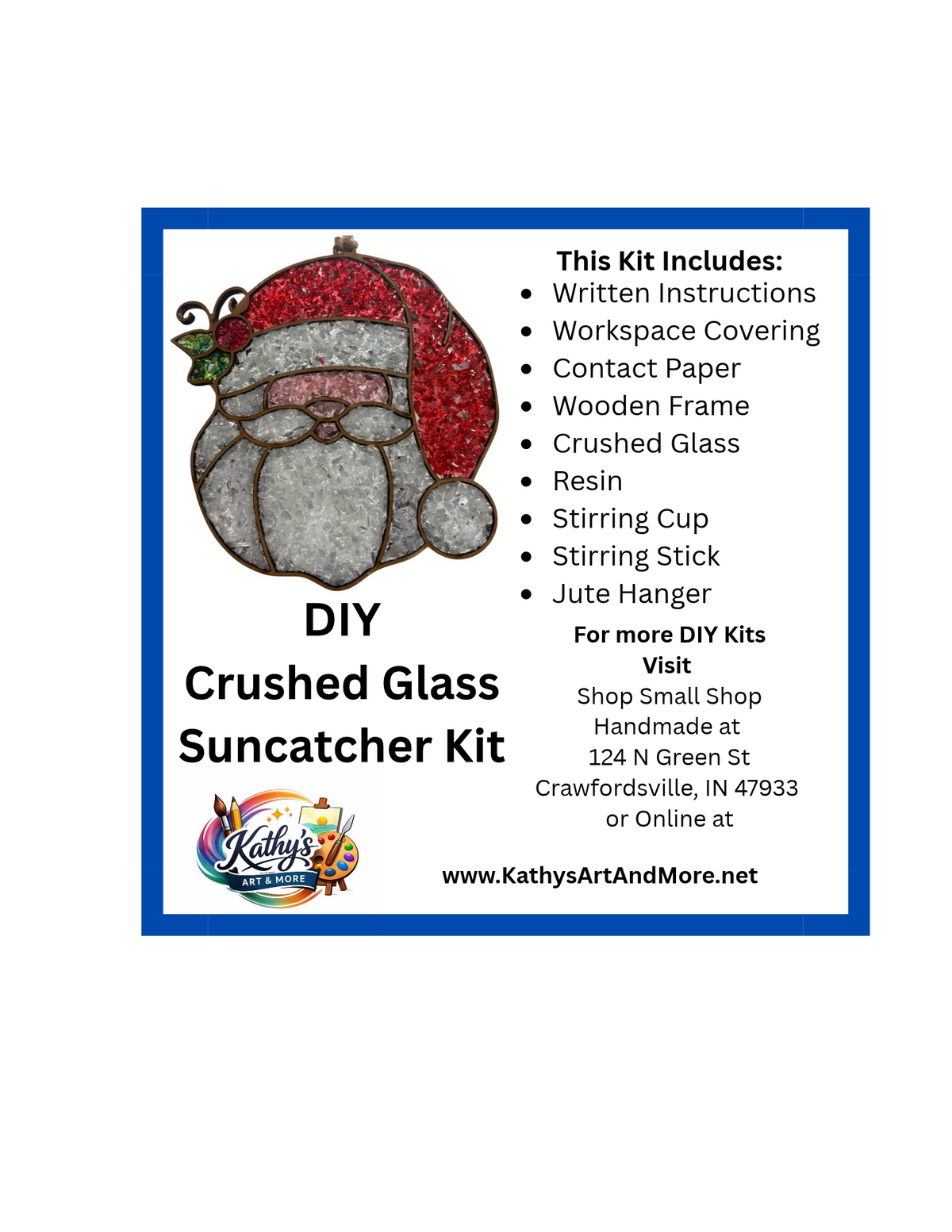 DIY Santa Claus Crushed Glass Sun Catcher Kit