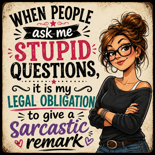 Stupid Questions Sarcastic Remark (female) Square Magnet