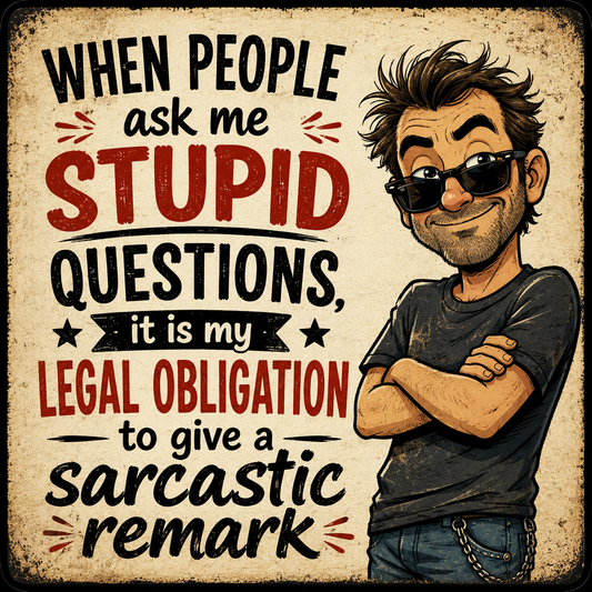 Stupid Questions Sarcastic Remark (Male) Square Magnet