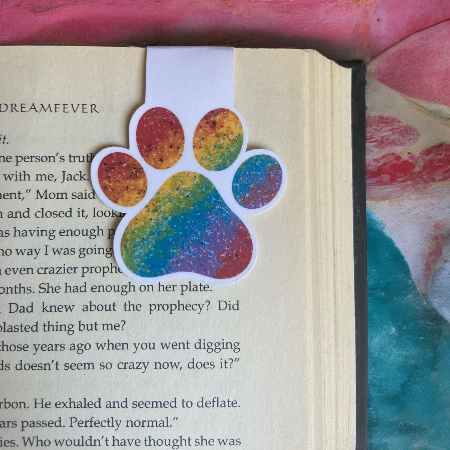 Dog Paw Rainbow Magnetic Bookmark