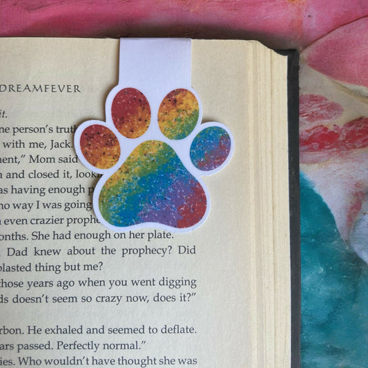 Dog Paw Rainbow Magnetic Bookmark