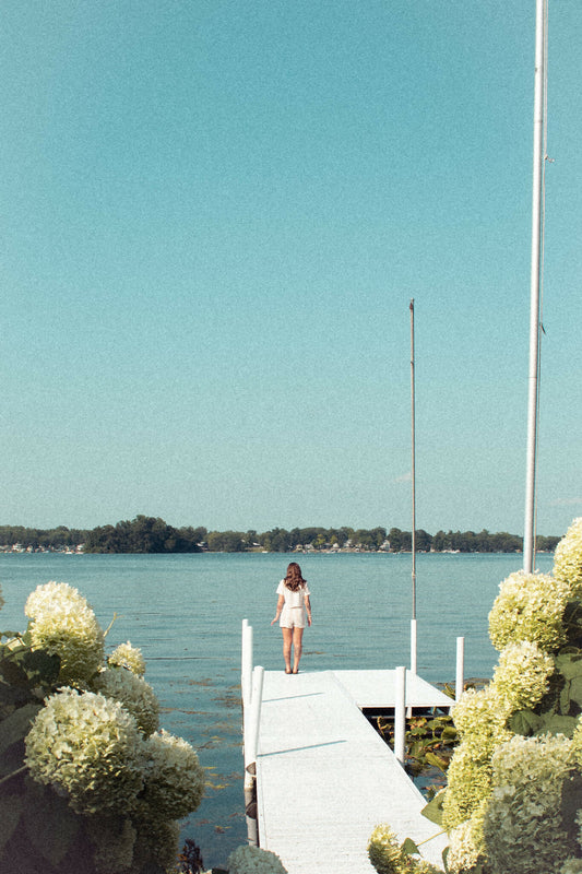 Girl Over Water Postcard