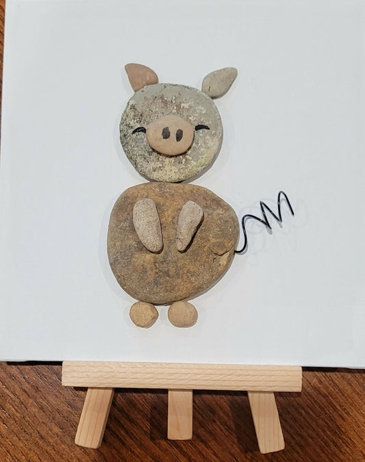 70 pig w/easel 4x4