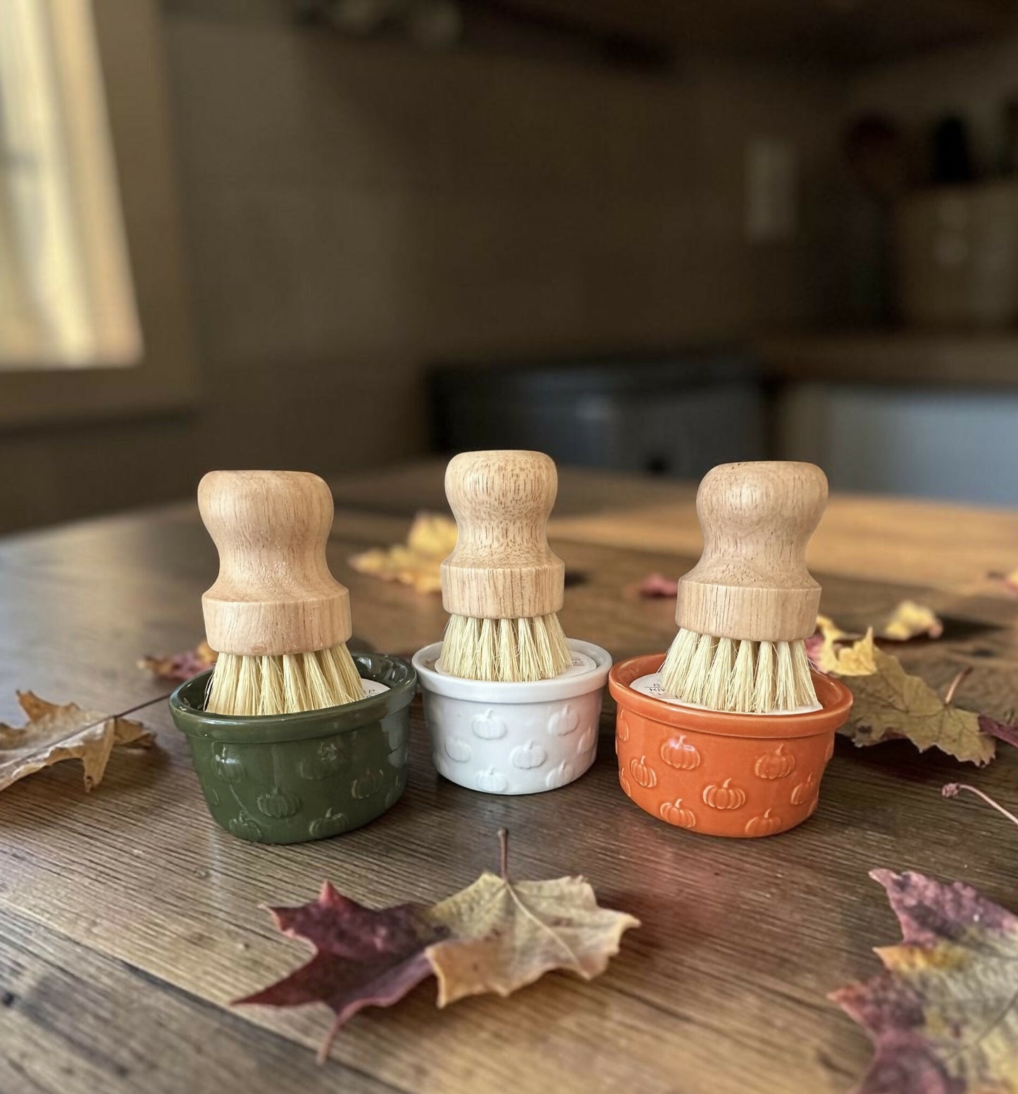 Green pumpkin spice dish soap