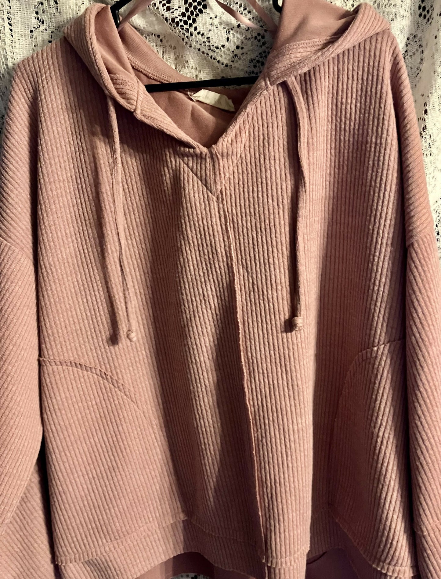 Mauve hooded sweater top 3XL #364