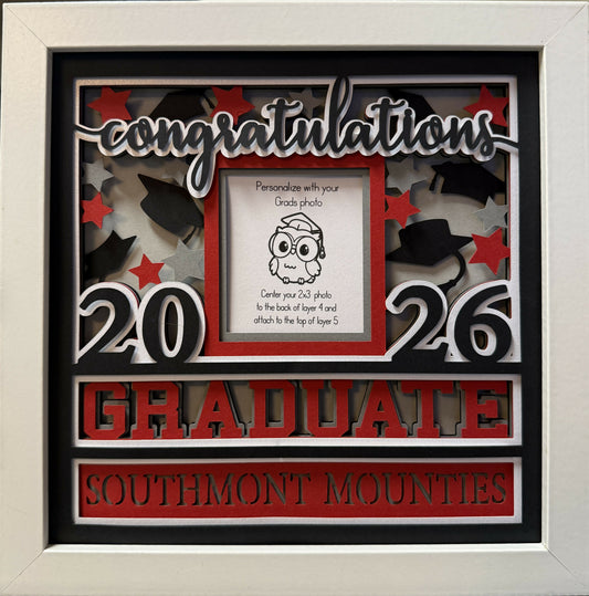 3D layered South Mont Graduation Shadowbox