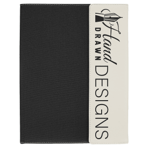9 1/2" x 12" Laserable Leatherette Canvas Portfolio with Notepad