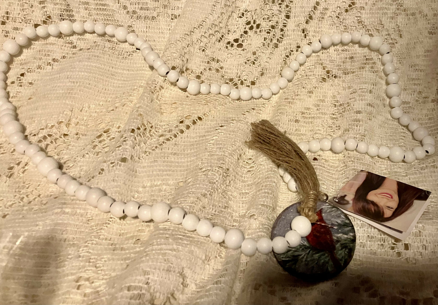 Cardinal beaded garland #2684