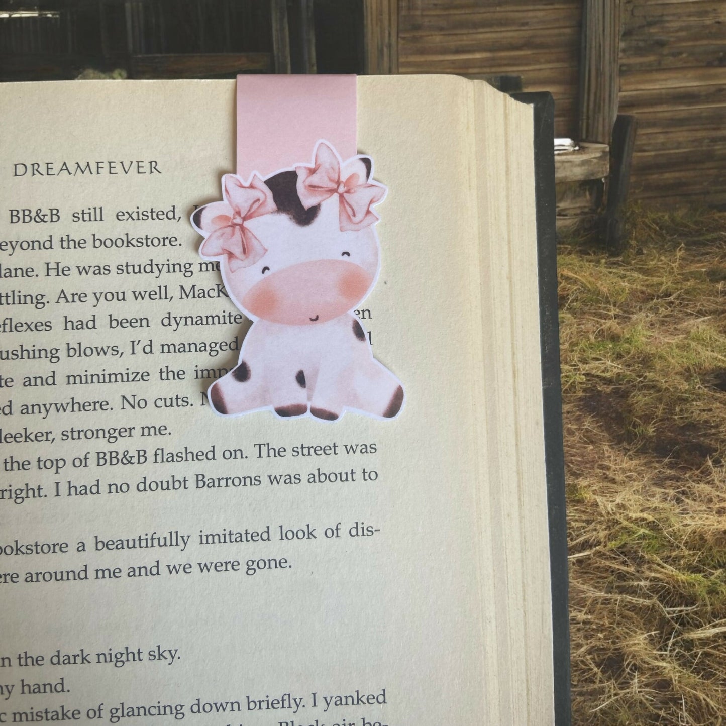 Cow with Bow Magnetic Bookmark