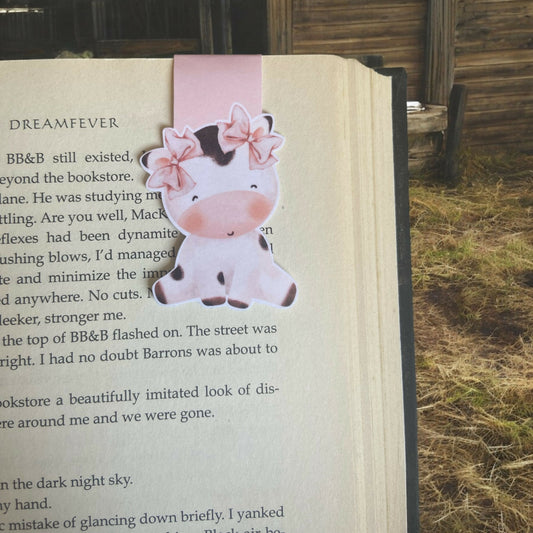 Cow with Bow Magnetic Bookmark