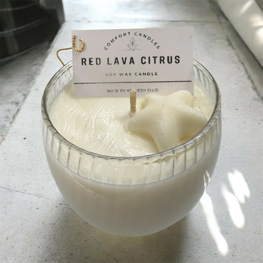 Red Lava Citrus Soy Wax Candle