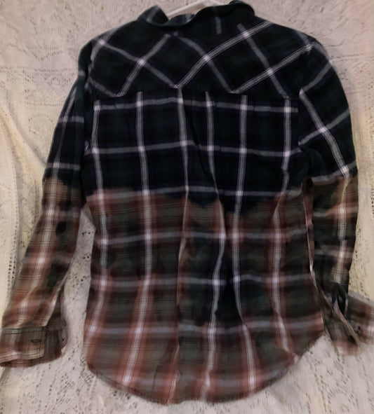 Hand bleached flannel sz Med #2812