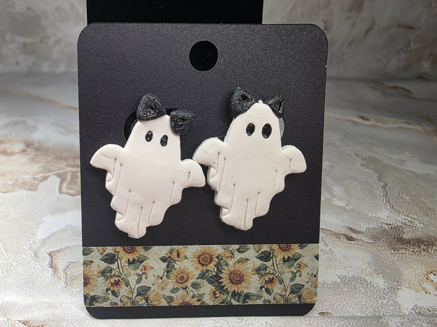 Large Ghost Cat Earrings