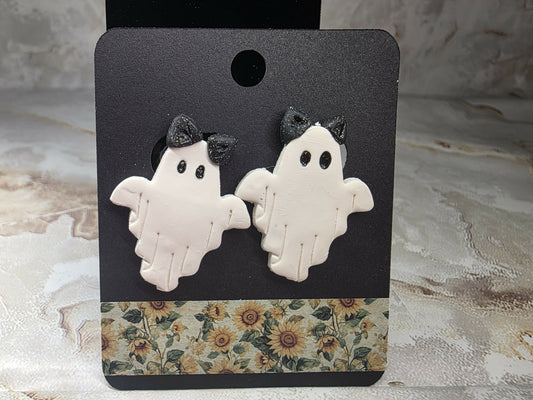 Large Ghost Cat Earrings