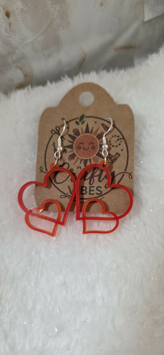 Double Heart Dangles