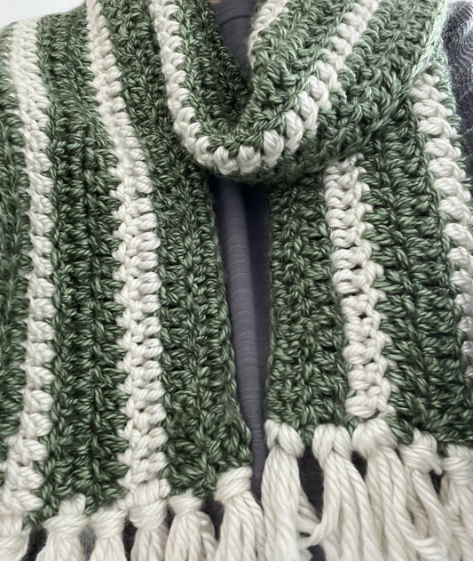 78 in Green and White and Green Scarf