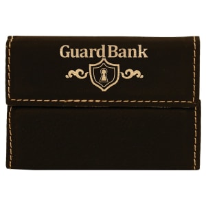 Laserable Leatherette Hard Business Card Holder