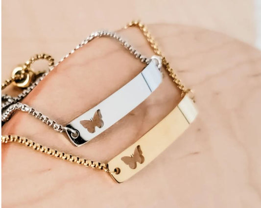 Butterfly Cutout Bar Bolo Bracelet